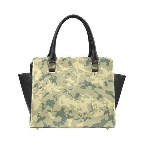 green Camouflage Rivet Shoulder Handbag (Model 1645)