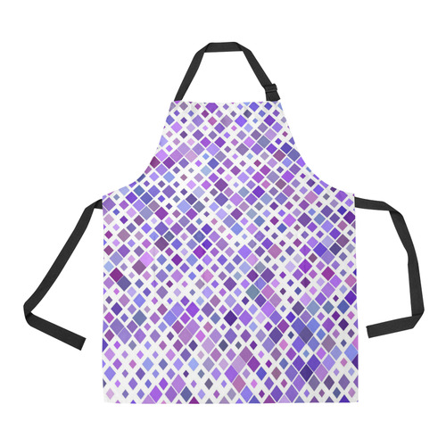 Purple Squared All Over Print Apron