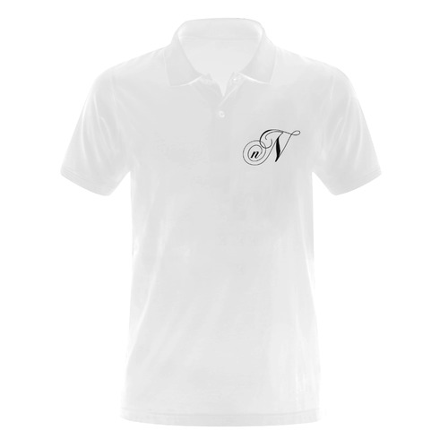 Alphabet N Men's Polo Shirt (Model T24)