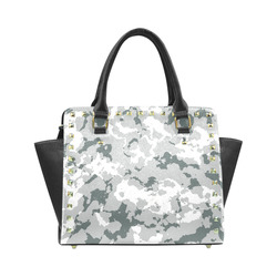 winter Camouflage Rivet Shoulder Handbag (Model 1645)