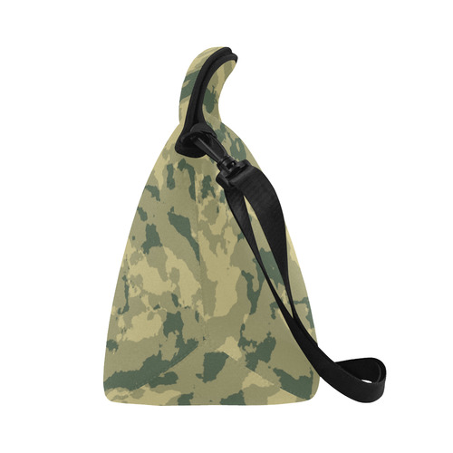 green Camouflage Neoprene Lunch Bag/Large (Model 1669)