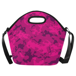 pink Camouflage Neoprene Lunch Bag/Large (Model 1669)