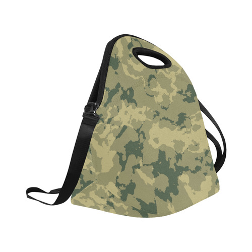 green Camouflage Neoprene Lunch Bag/Large (Model 1669)