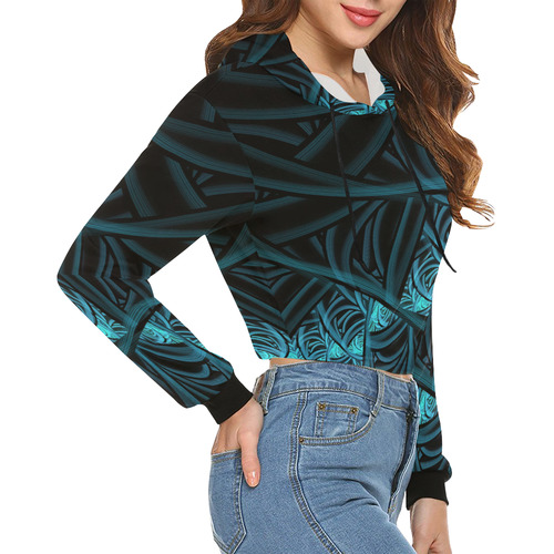 Stealth All Over Print Crop Hoodie for Women (Model H22)