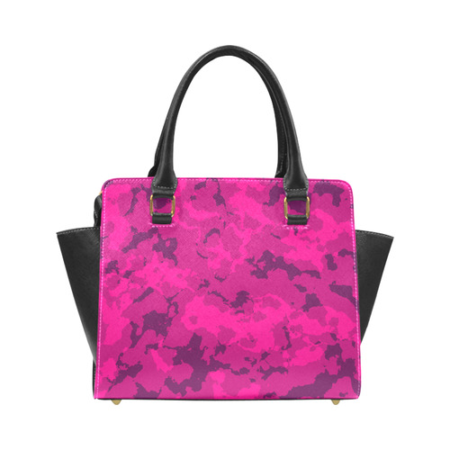 pink Camouflage Rivet Shoulder Handbag (Model 1645)