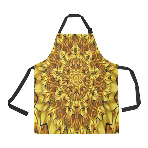 Golden Bronzed Mandala All Over Print Apron