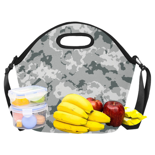 winter Camouflage Neoprene Lunch Bag/Large (Model 1669)