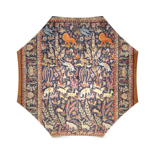 Antique Floral Animal Vintage Persian Rug Foldable Umbrella (Model U01)