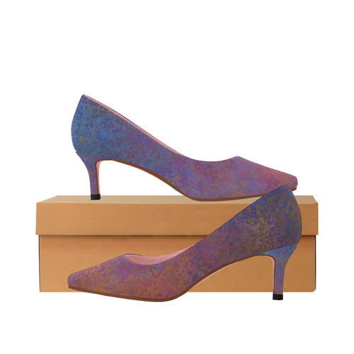 purple low heel shoes