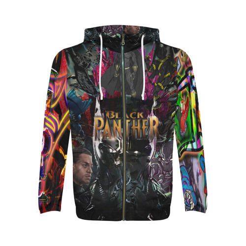 Black Panther - By TheONE Savior @ ImpossABLE Endeavors All Over Print Full Zip Hoodie for Men (Model H14)