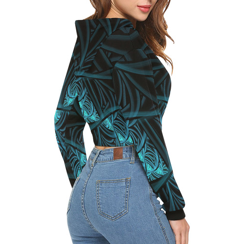 Stealth All Over Print Crop Hoodie for Women (Model H22)