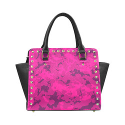 pink Camouflage Rivet Shoulder Handbag (Model 1645)