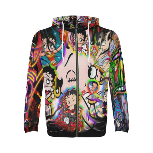 Betty Boop - By TheONE Savior @ ImpossABLE Endeavors All Over Print Full Zip Hoodie for Men (Model H14)