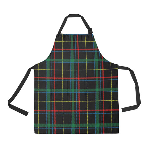 Black Red Green Plaid All Over Print Apron