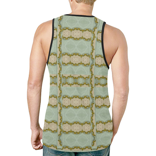Celtic wood knots in decorative gold New All Over Print Tank Top for Men (Model T46)