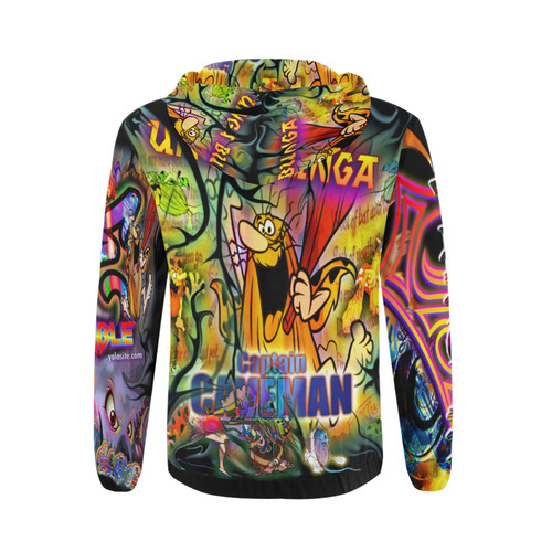 Captain Caveman - By TheONE Savior @ ImpossABLE Endeavors All Over Print Full Zip Hoodie for Men (Model H14)