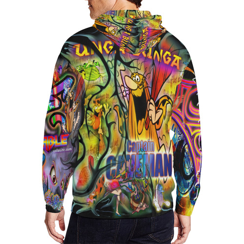 Captain Caveman - By TheONE Savior @ ImpossABLE Endeavors All Over Print Full Zip Hoodie for Men (Model H14)