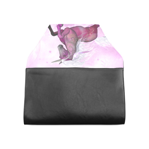 Awesome unicorn in violet colors Clutch Bag (Model 1630)