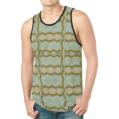 Celtic wood knots in decorative gold New All Over Print Tank Top for Men (Model T46)