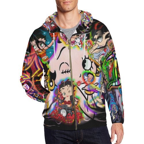Betty Boop - By TheONE Savior @ ImpossABLE Endeavors All Over Print Full Zip Hoodie for Men (Model H14)