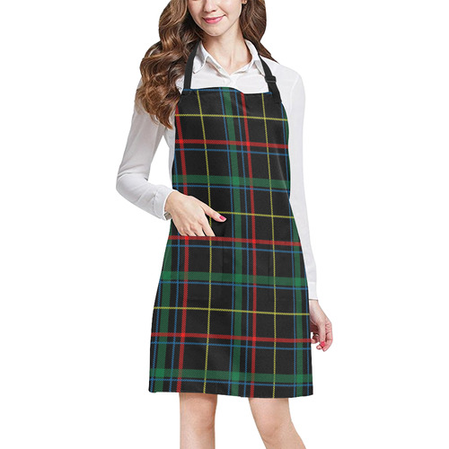 Black Red Green Plaid All Over Print Apron