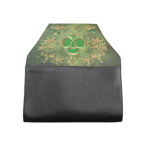 Happy st. patrick's day with clover Clutch Bag (Model 1630)