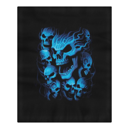 Blue Skulls 3-Piece Bedding Set