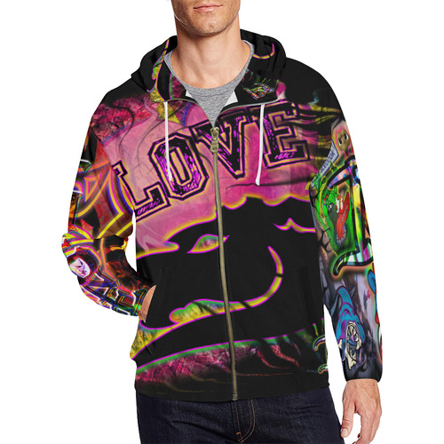 Couples Doe - By TheONE Savior @ ImpossABLE Endeavors All Over Print Full Zip Hoodie for Men (Model H14)