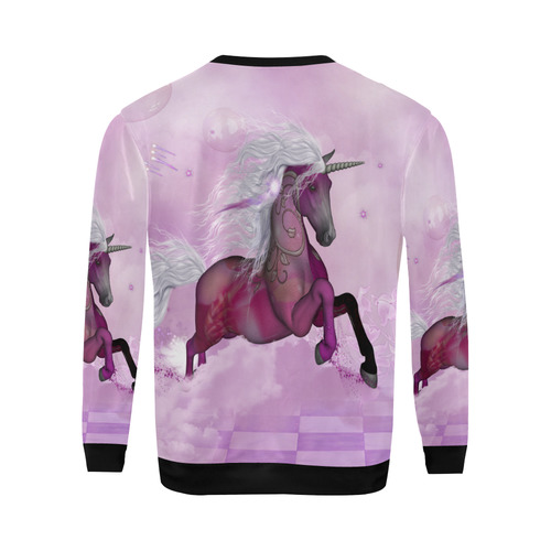 Awesome unicorn in violet colors All Over Print Crewneck Sweatshirt for Men/Large (Model H18)