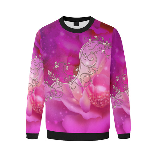 Wonderful floral design Men's Oversized Fleece Crew Sweatshirt (Model H18)