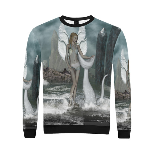 Wonderful fairy in the dreamworld All Over Print Crewneck Sweatshirt for Men/Large (Model H18)