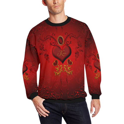 Valentine's day, wonderful heart All Over Print Crewneck Sweatshirt for Men/Large (Model H18)