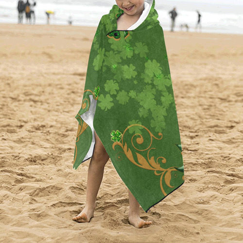 Happy st. patrick's day with hat Kids' Hooded Bath Towels