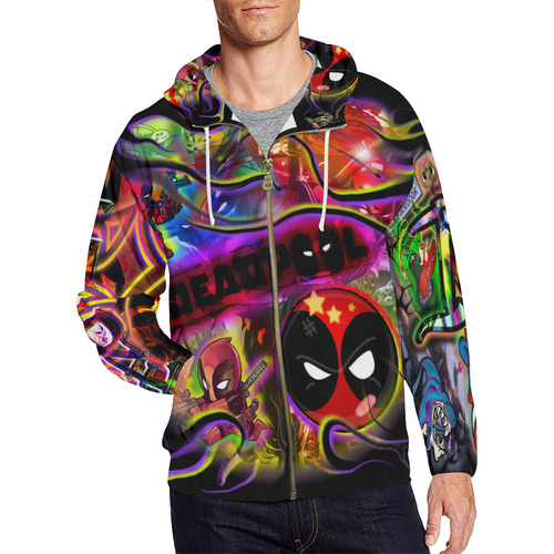 Deadpool - By TheONE Savior @ ImpossABLE Endeavors All Over Print Full Zip Hoodie for Men (Model H14)