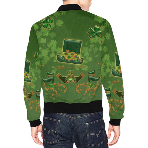 Happy st. patrick's day with hat All Over Print Bomber Jacket for Men (Model H19)