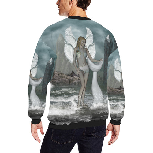 Wonderful fairy in the dreamworld Men's Oversized Fleece Crew Sweatshirt (Model H18)