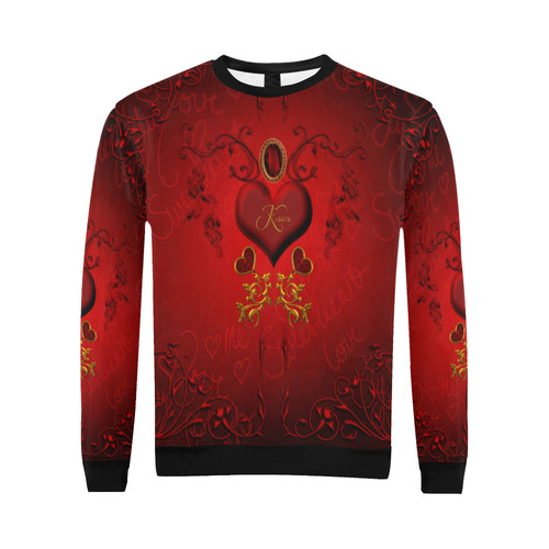 Valentine's day, wonderful heart All Over Print Crewneck Sweatshirt for Men/Large (Model H18)