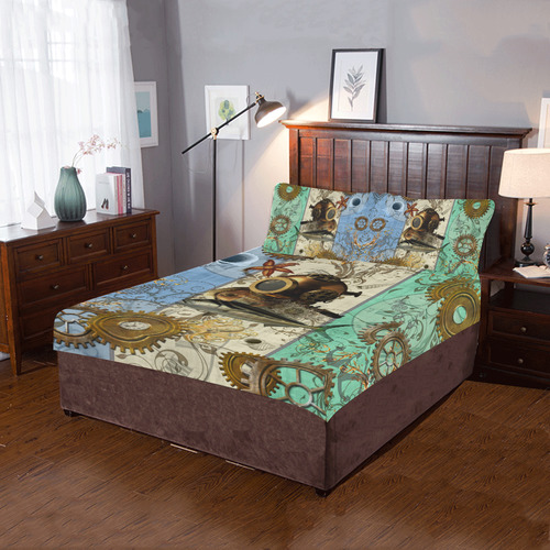 Nautical Steampunk 3-Piece Bedding Set