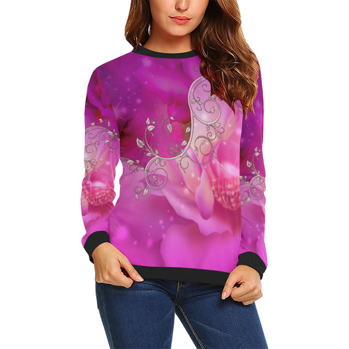 Wonderful floral design All Over Print Crewneck Sweatshirt for Women (Model H18)