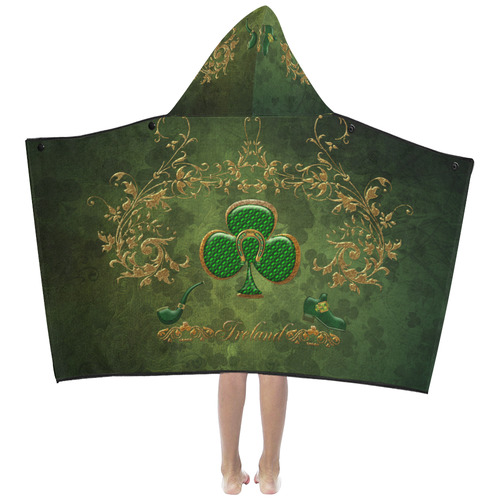 Happy st. patrick's day with clover Kids' Hooded Bath Towels