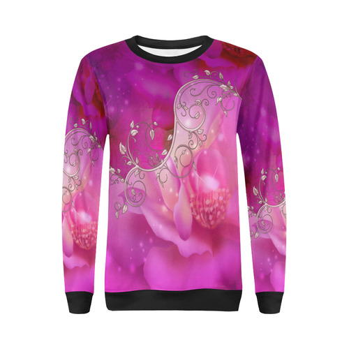Wonderful floral design All Over Print Crewneck Sweatshirt for Women (Model H18)