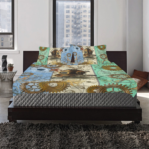 Nautical Steampunk 3-Piece Bedding Set