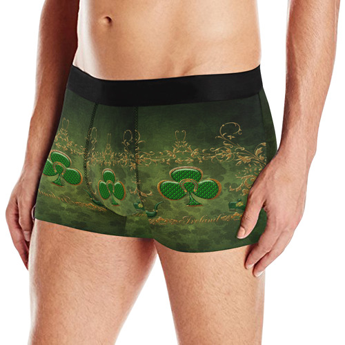 Happy st. patrick's day with clover Men's All Over Print Boxer Briefs (Model L10)