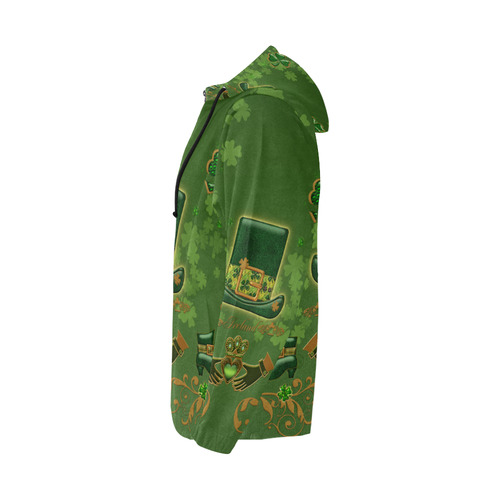 Happy st. patrick's day with hat All Over Print Full Zip Hoodie for Men/Large Size (Model H14)