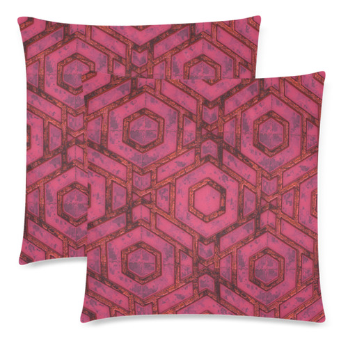 Hexed Custom Zippered Pillow Cases 18"x 18" (Twin Sides) (Set of 2)