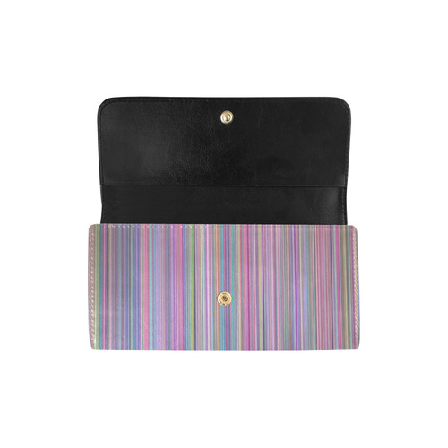 Broken flat screen TV rainbow stripe Women's Trifold Wallet (Model 1675)