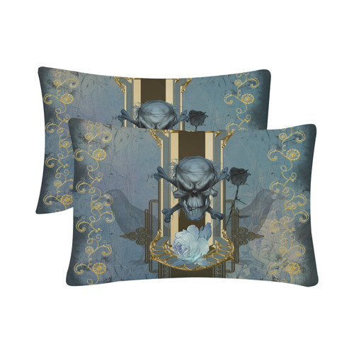 The blue skull with crow Custom Pillow Case 20"x 30" (One Side) (Set of 2)
