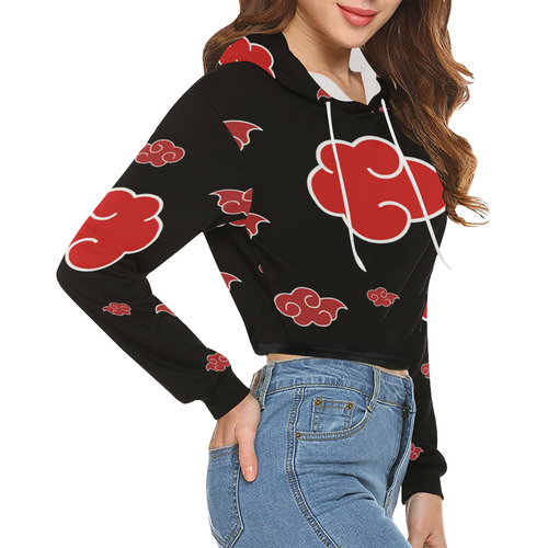 akatsuki cloud All Over Print Crop Hoodie for Women (Model H22)