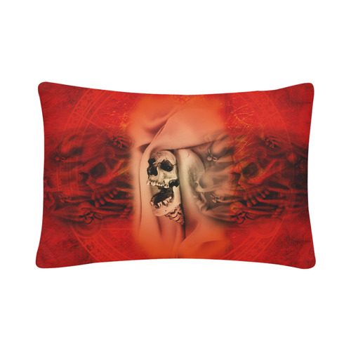 Creepy skulls on red background Custom Pillow Case 20"x 30" (One Side) (Set of 2)