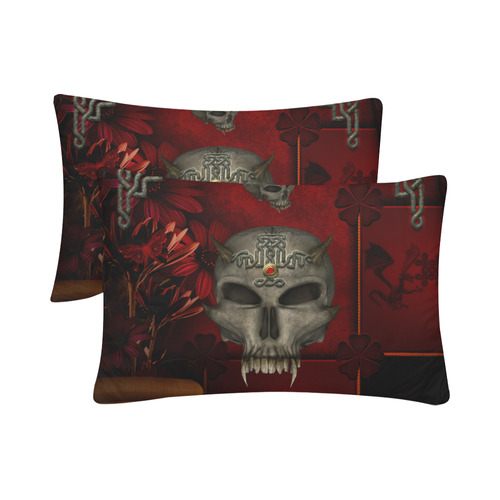 Skull with celtic knot Custom Pillow Case 20"x 30" (One Side) (Set of 2)
